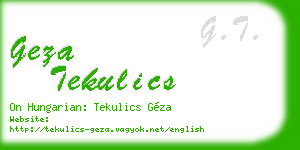 geza tekulics business card