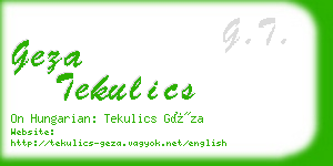 geza tekulics business card